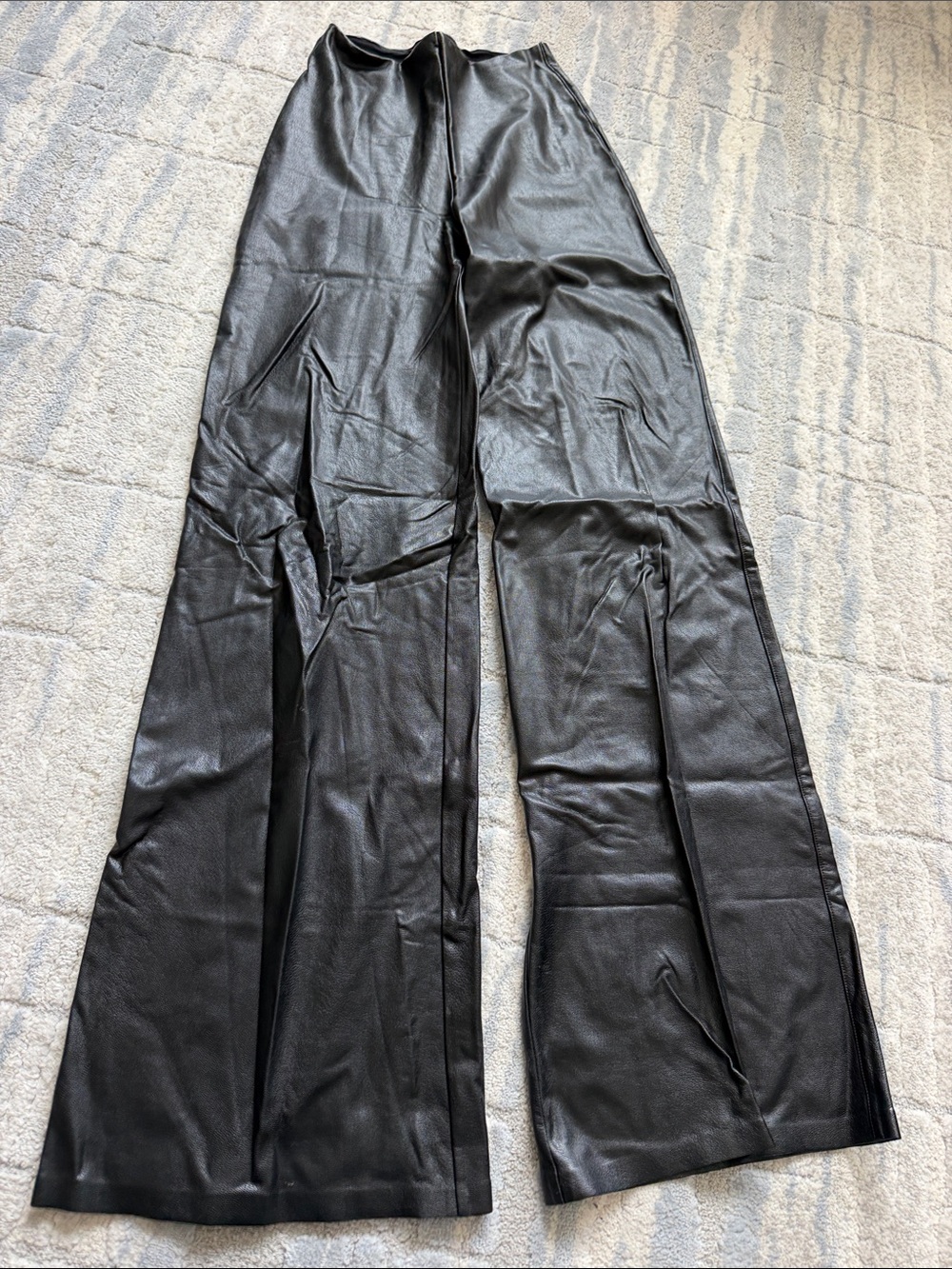 Commando Black Wide Leg Faux Leather Pants